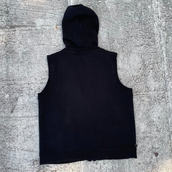 Ralph Lauren Petite Women Vest Black Cotton Hooded Zip Up Vest Size PS - Picture 4 of 11
